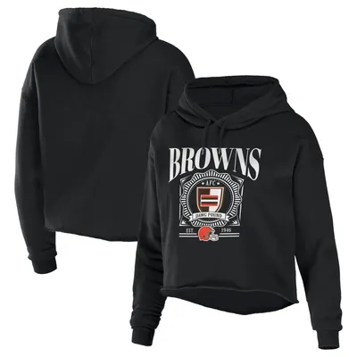 Women's Wear by Erin Andrews Gray Las Vegas Raiders Plus Size Modest Cropped Pullover Hoodie