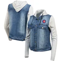 Antigua Cubs Swag Jean Bomber Jacket - Women's