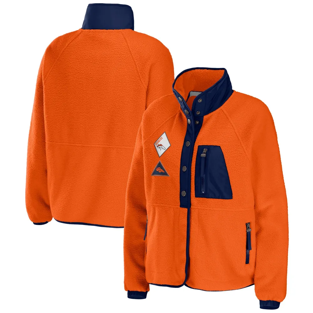 WEAR by Erin Andrews Broncos Polar Fleece Raglan Full-Snap Jacket - Women's