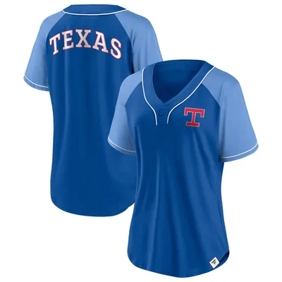 Fanatics Rangers Bunt Raglan V-Neck T-Shirt - Women's