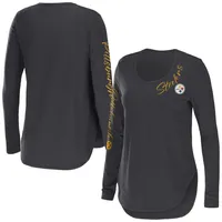 WEAR by Erin Andrews Steelers Team Scoop Neck T-Shirt - Women's