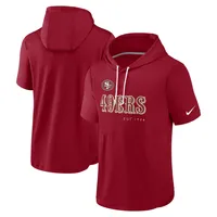 Nike 49ers Short Sleeve Pullover Hoodie - Men's