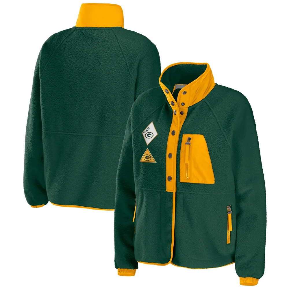 WEAR by Erin Andrews Packers Polar Fleece Raglan Full-Snap Jacket - Women's