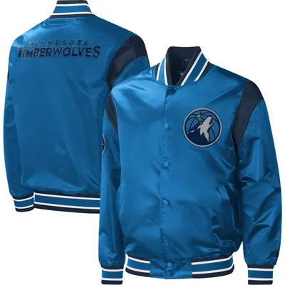 Starter Timberwolves Force Play Full-Snap Varsity Jacket - Men's