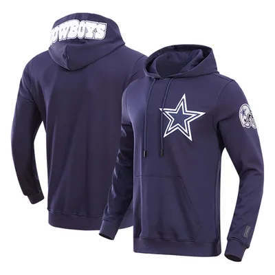 Men's New Era Navy Dallas Cowboys Throwback Pullover Hoodie