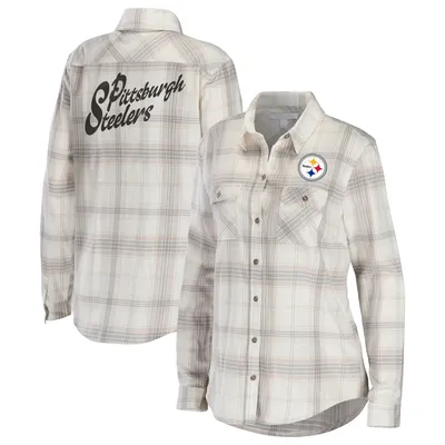 WEAR by Erin Andrews Steelers Plaid Long Sleeve Button-Up Shirt - Women's