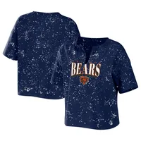 WEAR by Erin Andrews Bears Splatter Notch Neck Cropped T-Shirt - Women's