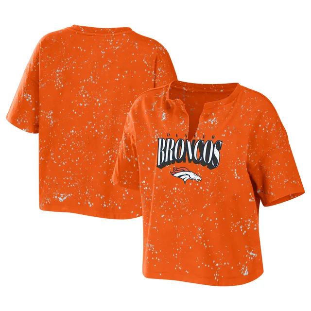 Ladies Denver Broncos Orange Pride Playing V Neck Short Sleeve Tee Shirt