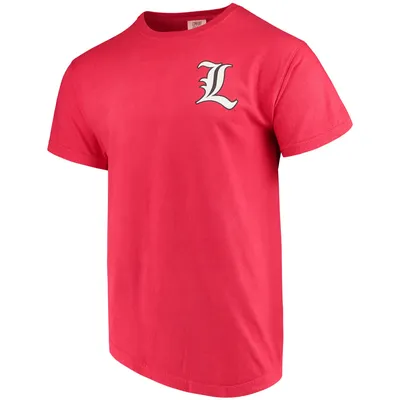 Men's Red Louisville Cardinals Baseball Flag Comfort Colors T-Shirt