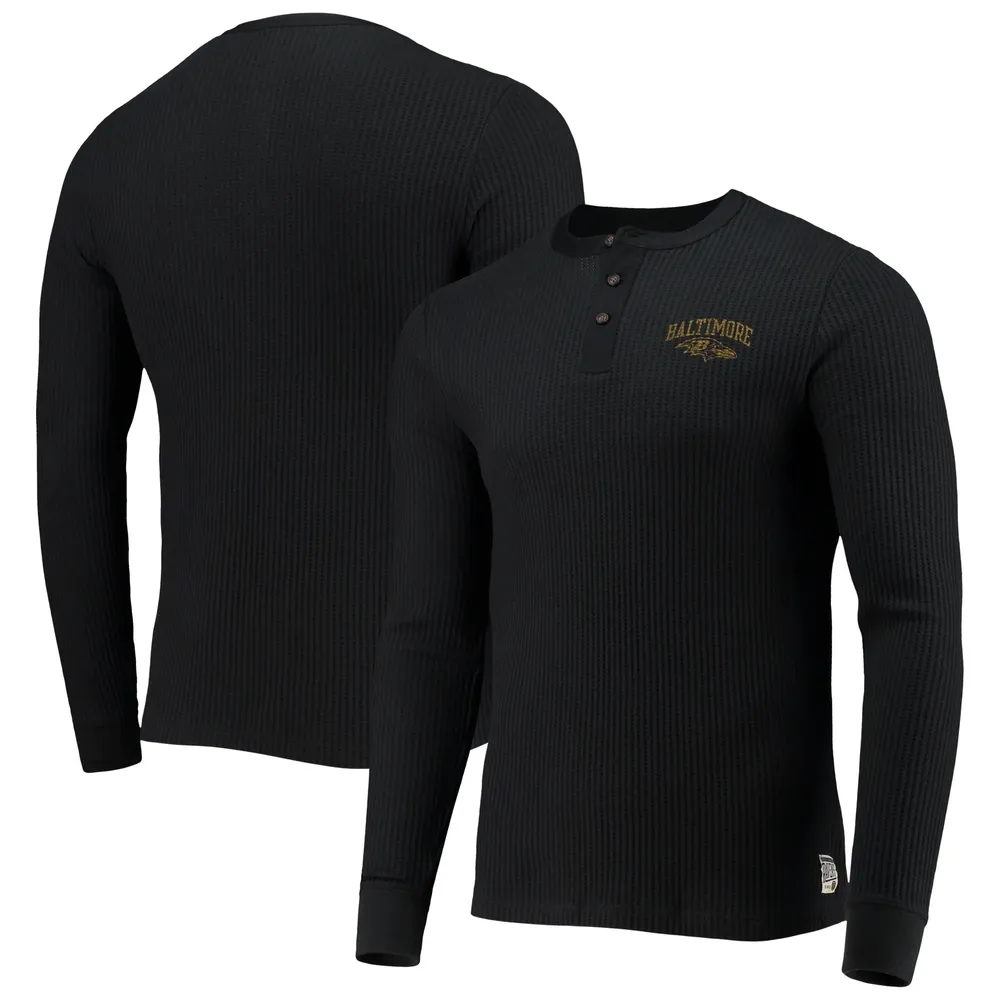 Junk Food Ravens Thermal Henley Long Sleeve T-Shirt - Men's