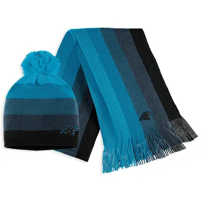 WEAR by Erin Andrews Panthers Pom Knit Hat & Scarf Set - Women's