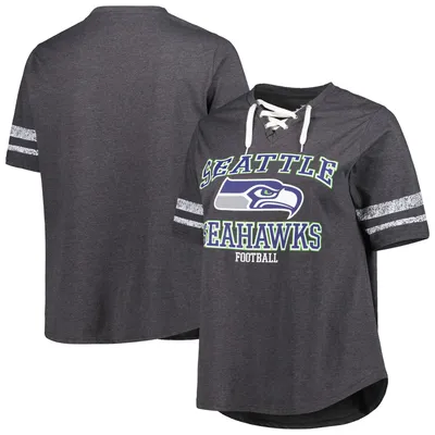 Fanatics Branded College Navy Seattle Seahawks Plus Size Original State Lace-Up T-Shirt