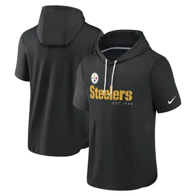 Nike Steelers Short Sleeve Pullover Hoodie - Men's