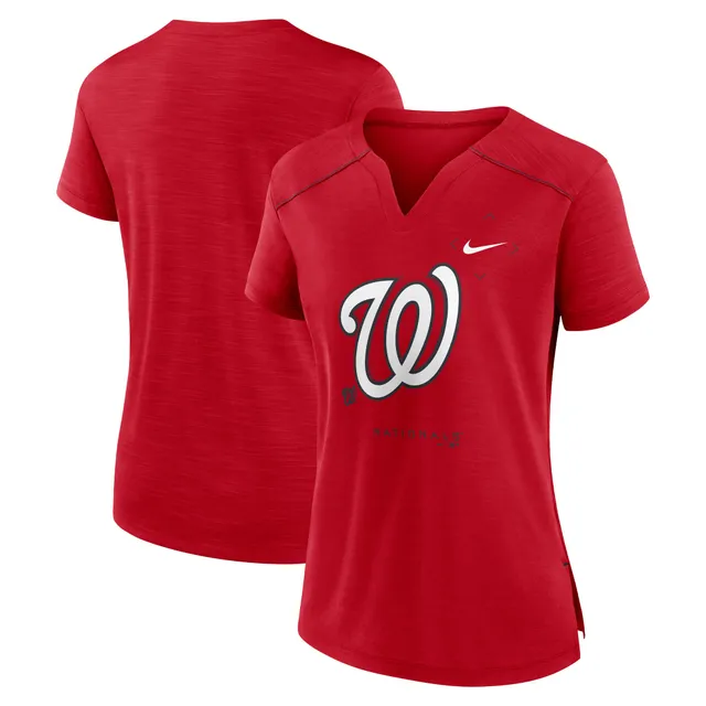 New Era Women's New Era Red Washington Nationals Plus 2-Hit Front Knot T- Shirt