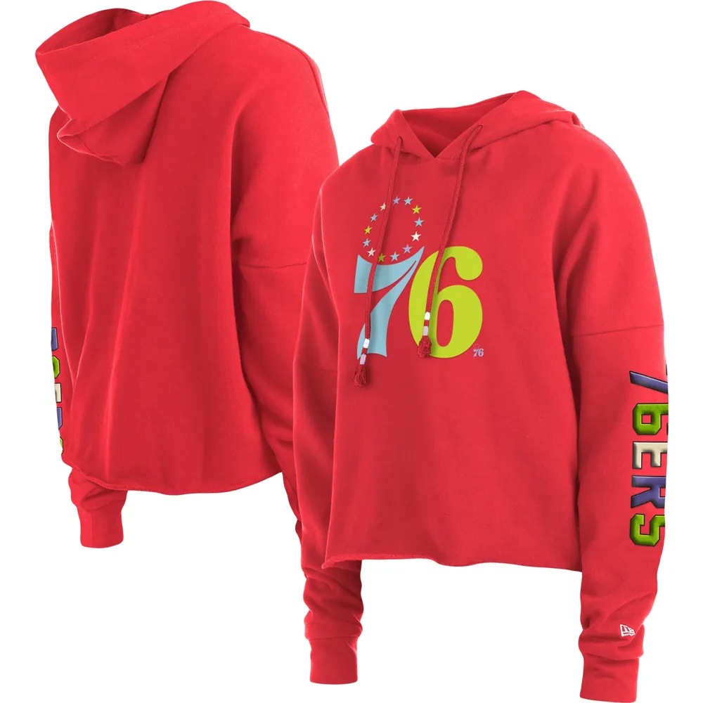 New Era 76ers Color Pack Cropped Top Pullover Hoodie - Women's