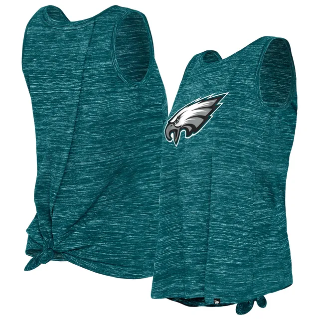 Lids Philadelphia Eagles New Era Women's Space Dye Racerback Scoop Neck  Tank Top - Black/Midnight Green