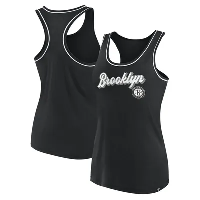 Fanatics Nets Wordmark Logo Racerback Tank Top - Women's