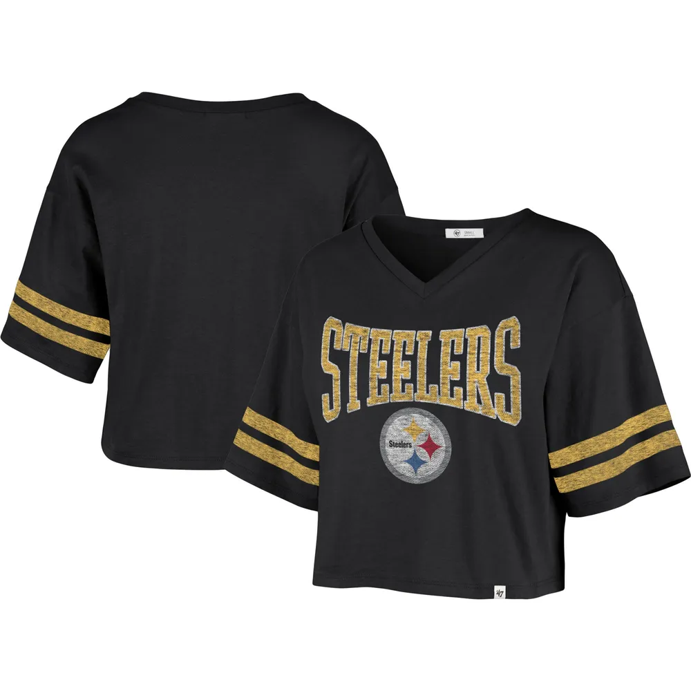 Pittsburgh Steelers 47 Brand Vintage Tubular Crop Top T-Shirt