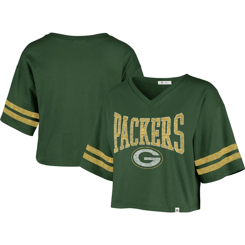 47 Brand Packers Fanfare Sport V-Neck Crop Top - Women's