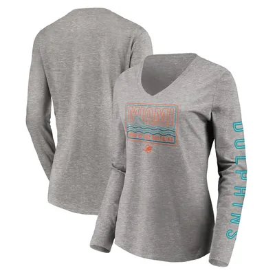 Fanatics Dolphins Hometown V-Neck Long Sleeve T-Shirt - Women's