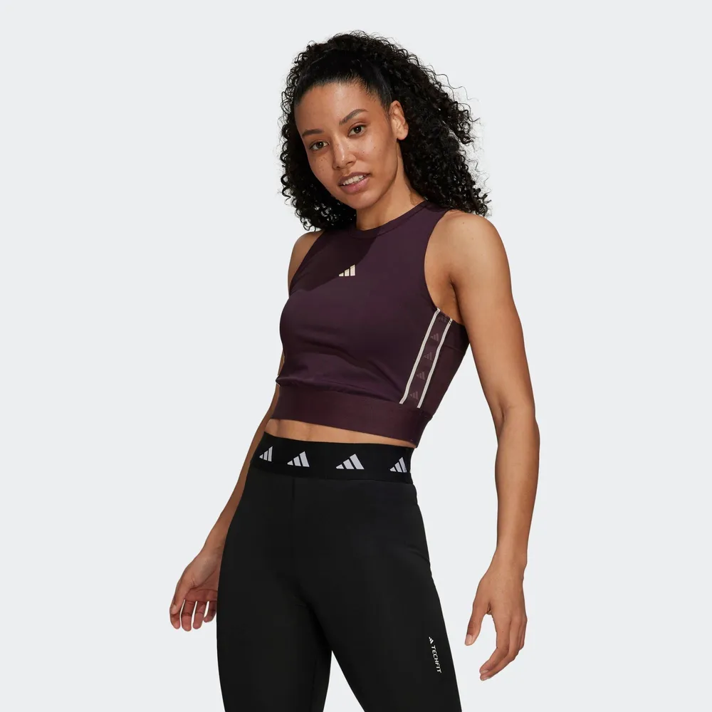 adidas Techfit Training Crop Top With Branded Tape