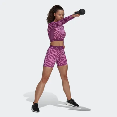 adidas Hyperglam Techfit Crop Zebra Long-sleeve