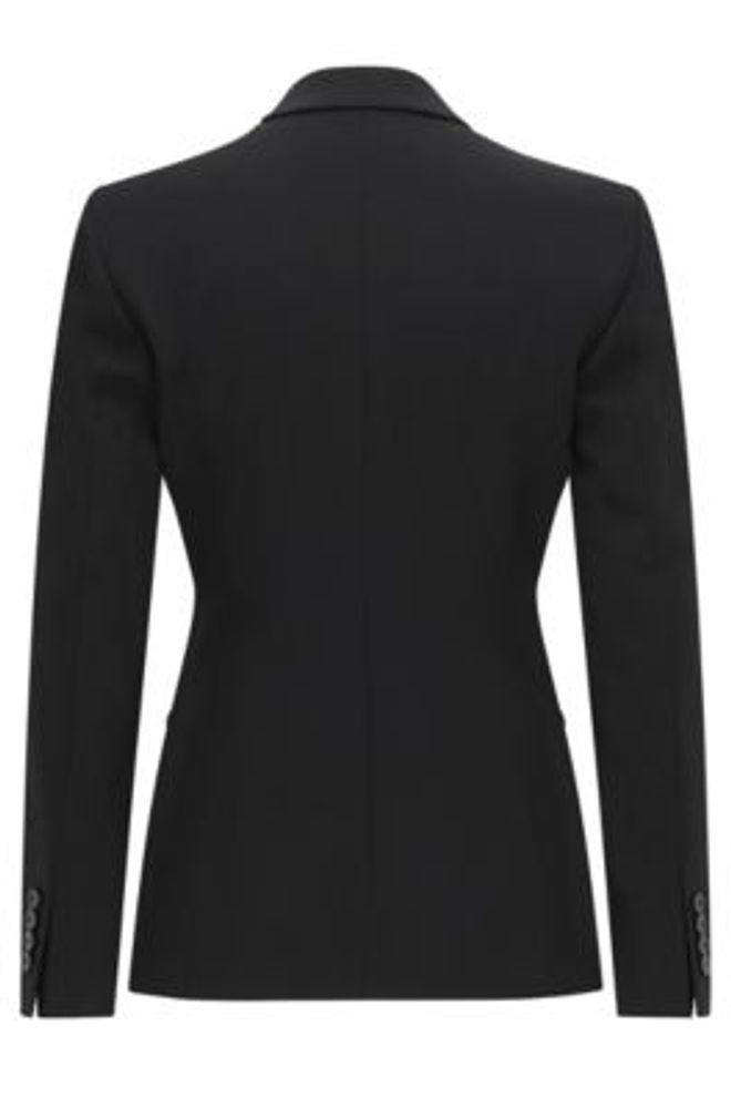 Regular-fit jacket stretch wool with curved lapels
