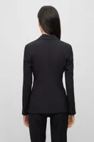 Regular-fit jacket stretch wool with curved lapels