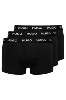 Three-pack of stretch-jersey trunks with logo waistbands