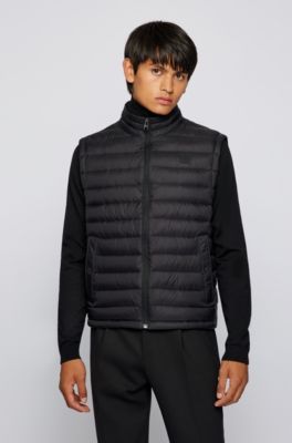 Packable down gilet with water-repellent outer