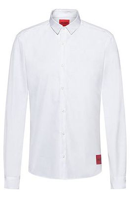 Chemise Extra Slim Fit en coton avec étiquette logo rouge