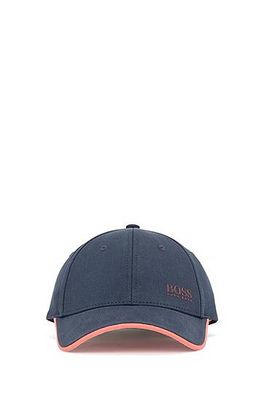 Casquette en twill de coton avec logo imprimé et détails contrastants