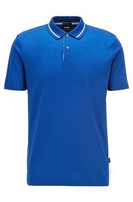Polo en coton mercerisé avec sous-patte de boutonnage imprimée