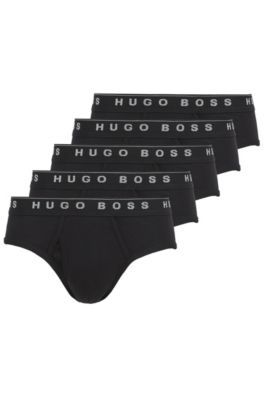 Five-pack of cotton briefs with logo waistbands