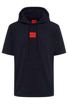Sweat à capuche à manches courtes en molleton avec patch logo