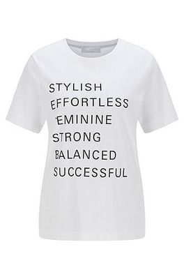 T-shirt Relaxed Fit en coton biologique à imprimé slogan