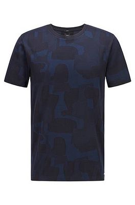 T-shirt Slim Fit en coton mercerisé avec motif effet ombré