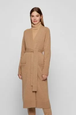 Relaxed-fit knitted coat virgin wool and cashmere