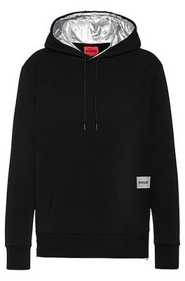 Sweat à capuche en coton mélangé avec logo métallisé