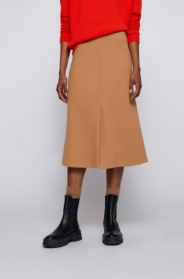 Wool-blend midi skirt a slim fit