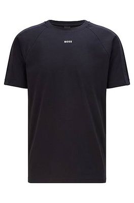 T-shirt en coton stretch avec bandes logotées