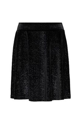 Jupe évasée taille haute en velours brillant
