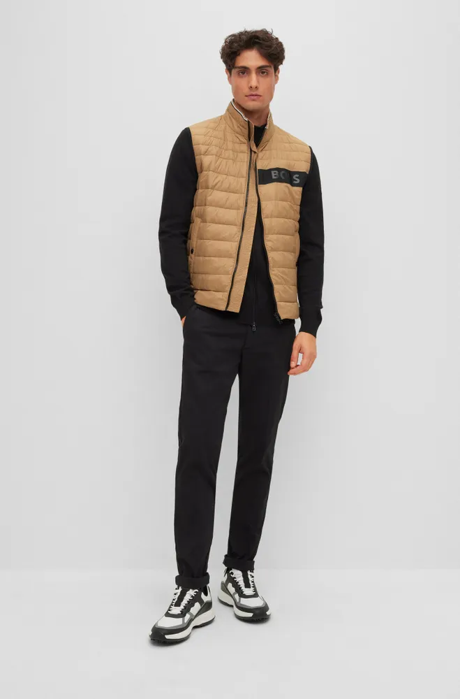 BOSS - Packable gilet with tonal logo