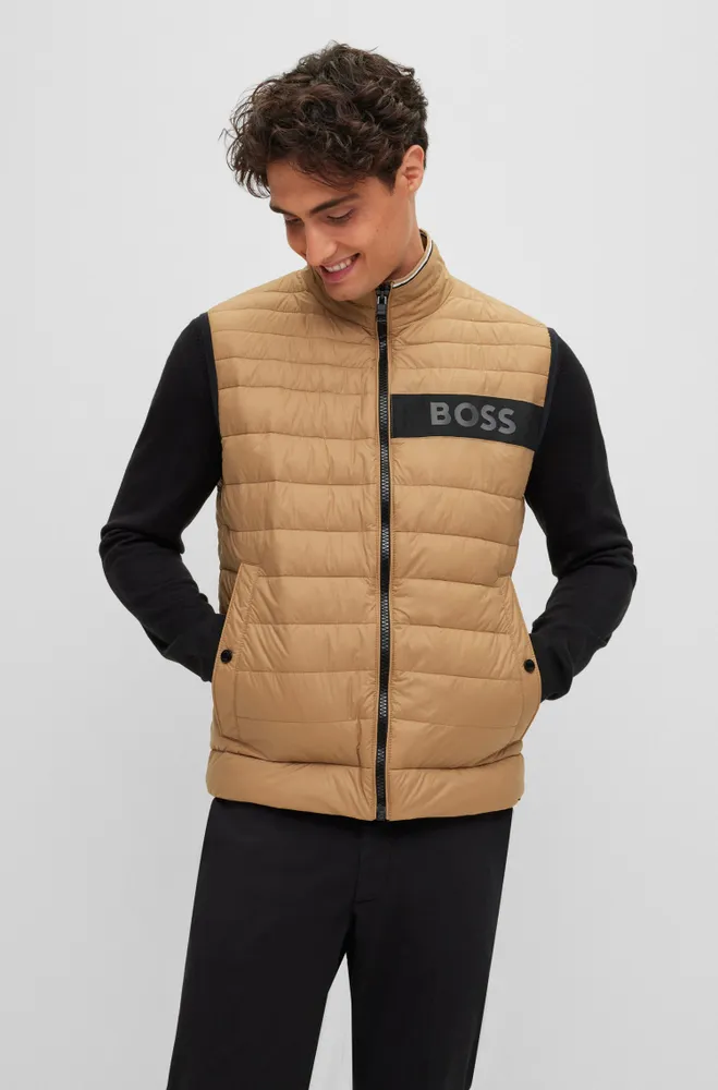 BOSS - Packable gilet with tonal logo