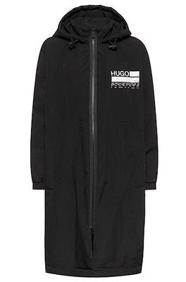 Parka à capuche avec logo à message brillant