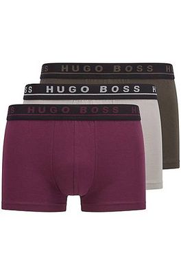 Lot de trois boxers courts en coton stretch ornés d’un logo à la taille