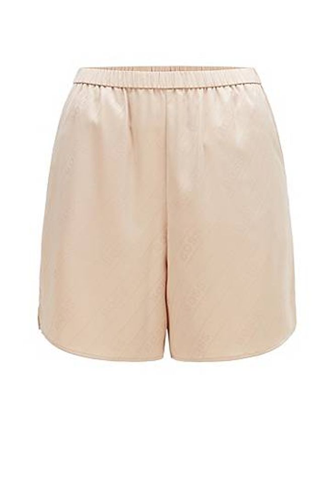 Short de pyjama en satin jacquard avec logo et poches latérales
