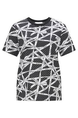 T-shirt en coton biologique avec pois et logo imprimé
