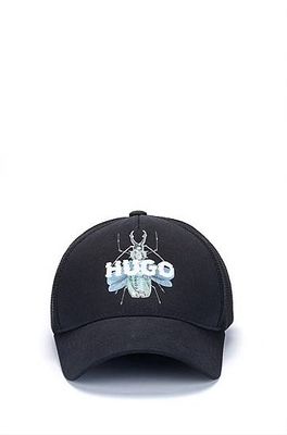 Casquette en twill de coton et mesh à motif insecte artistique