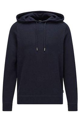 Pull à capuche en coton et laine vierge